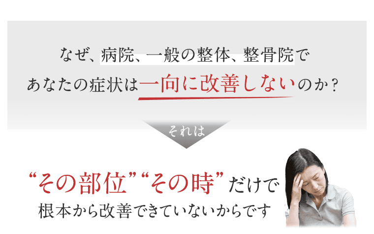 なぜあなたの症状は一向に改善しないのか？